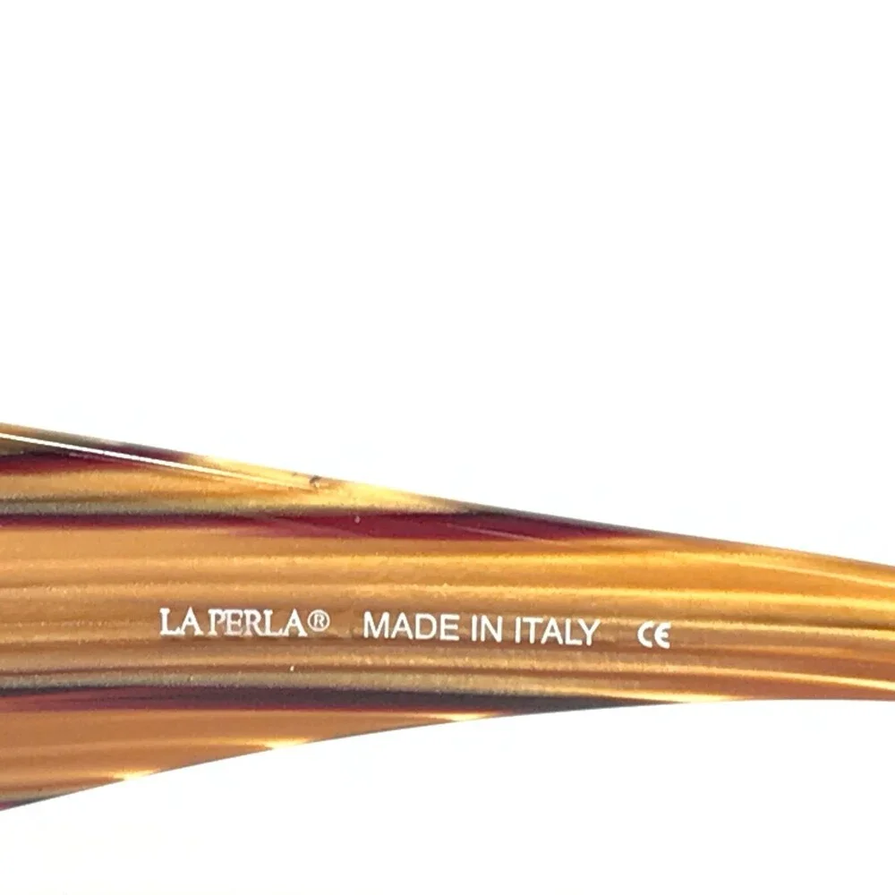 La Perla Sunglasses MOD.SPE 653M COL.R80 Brown Wood Grain Frames w Brown Lenses
